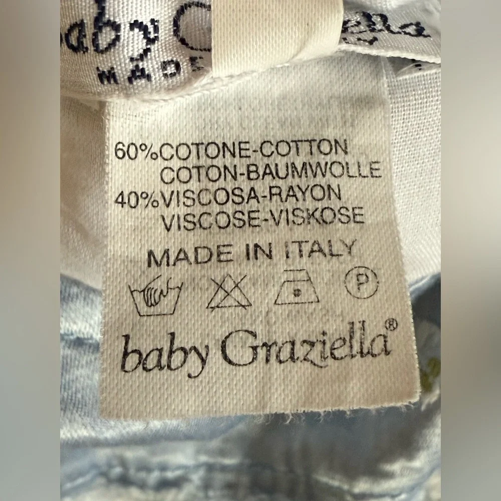 Baby Graziella Striped Blue and‎ White  baby Dress size 1 made in Italy